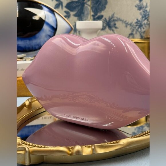 🆕 LULU GUINNESS 🧿 NWOT Iconic Lips Perspex Clutch - Light Magenta - Picture 6 of 16